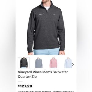 Vineyard Vines Men’s Saltwater Quarter-Zip moisture wicking. Sz LG Sweater